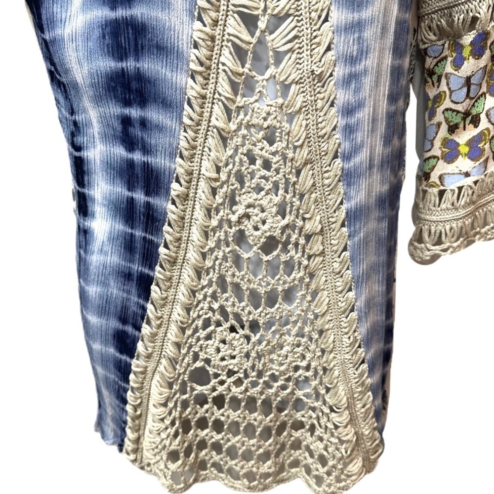 John‎ Mark Boho Crochet Butterfly Blouse Size Medium Top - Picture 5 of 16